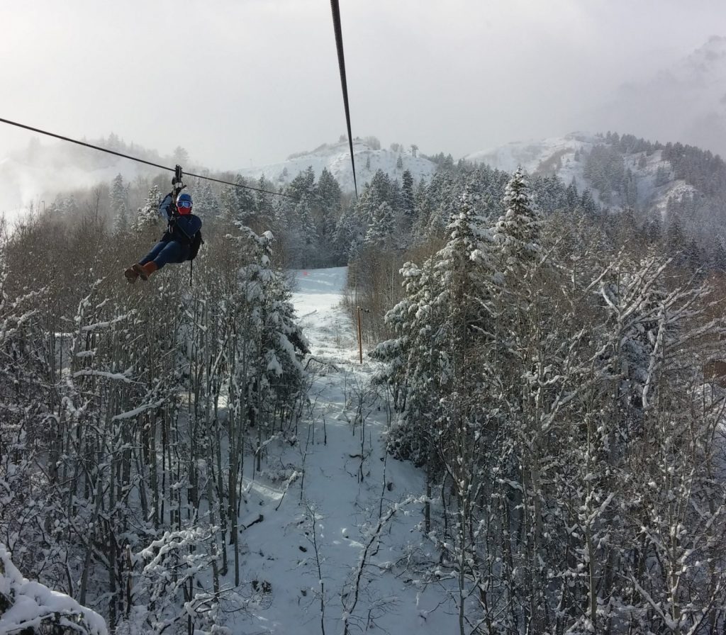 Zipline Sundance in Winter