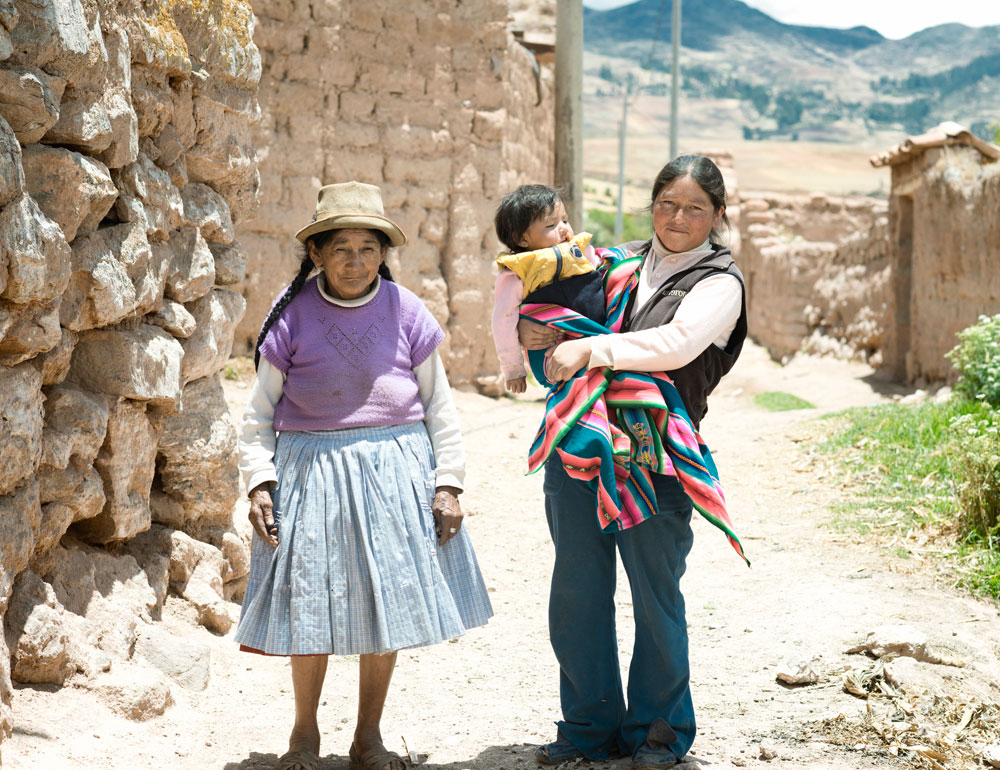 Three generations of native Peruvian women