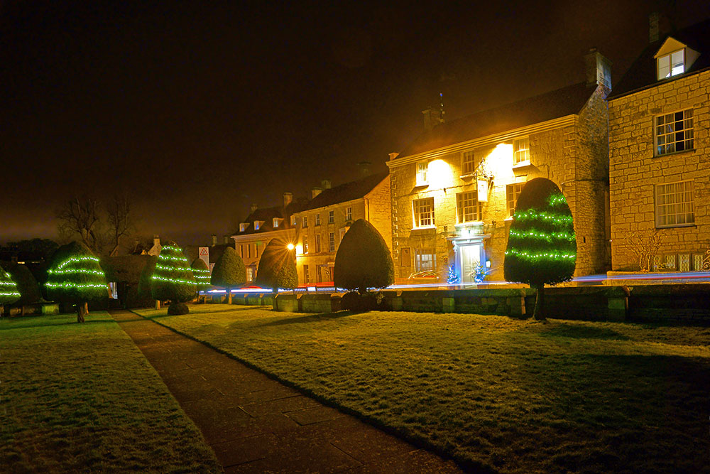 Christmas lights in the Church Grounds