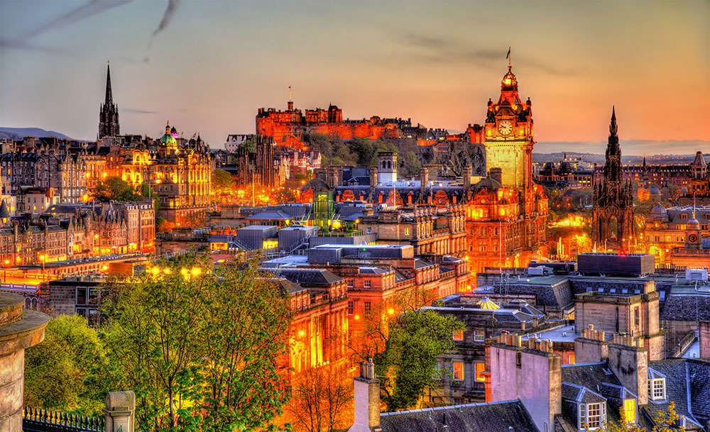 View from Calton Hill towards Edinburgh Castle