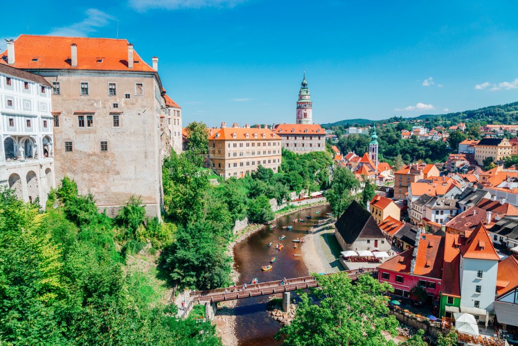 Cesky Krumlov and Vltava river