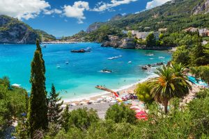 Beautiful Paleokastritsa beach on Corfu, Kerkyra, Greece