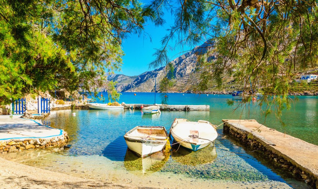 Peaceful haven with boats