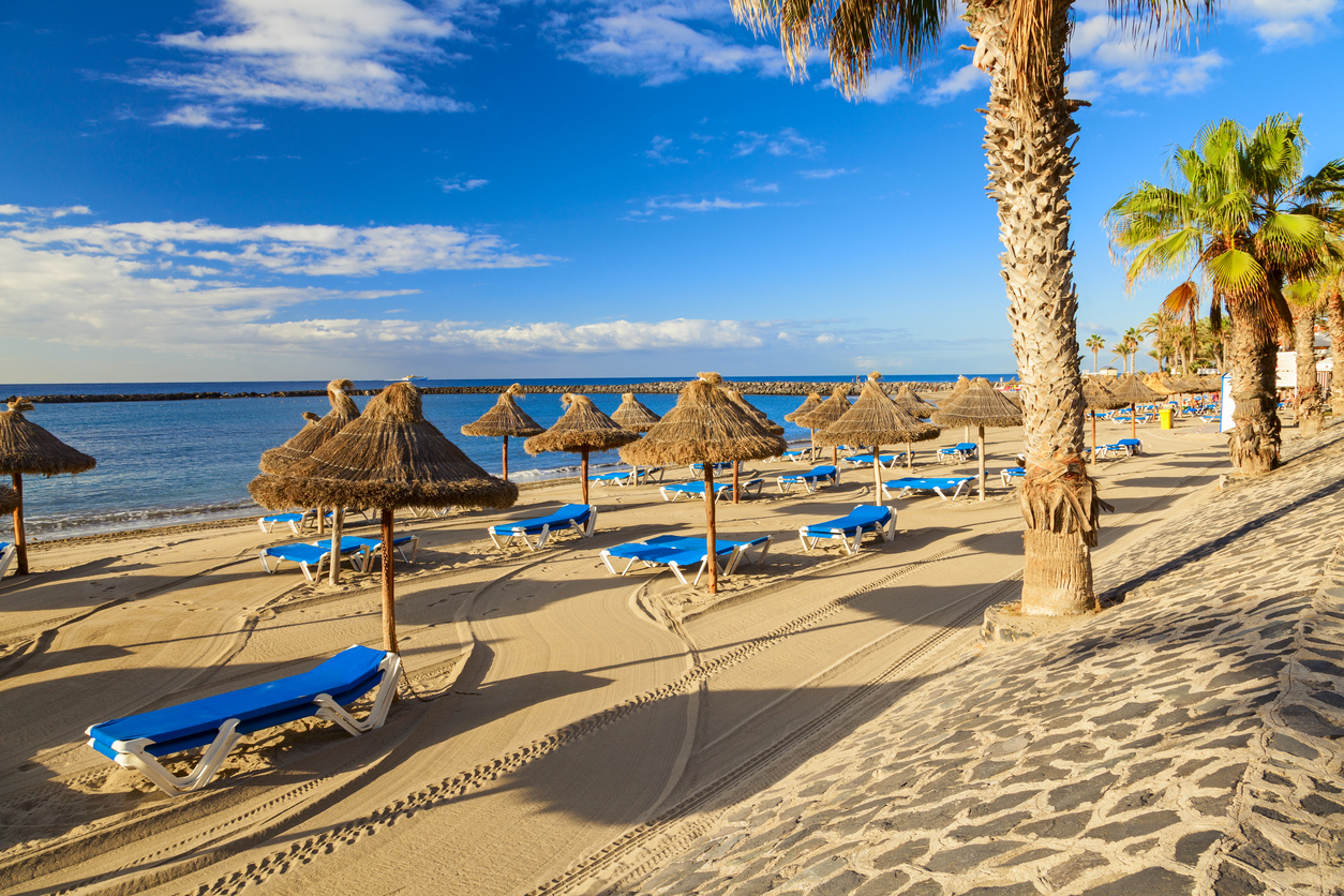 Los Cristianos Beach on the island of Tenerife