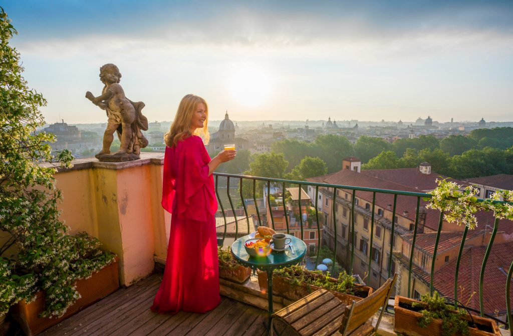 Overlooking Rome from a Balcony