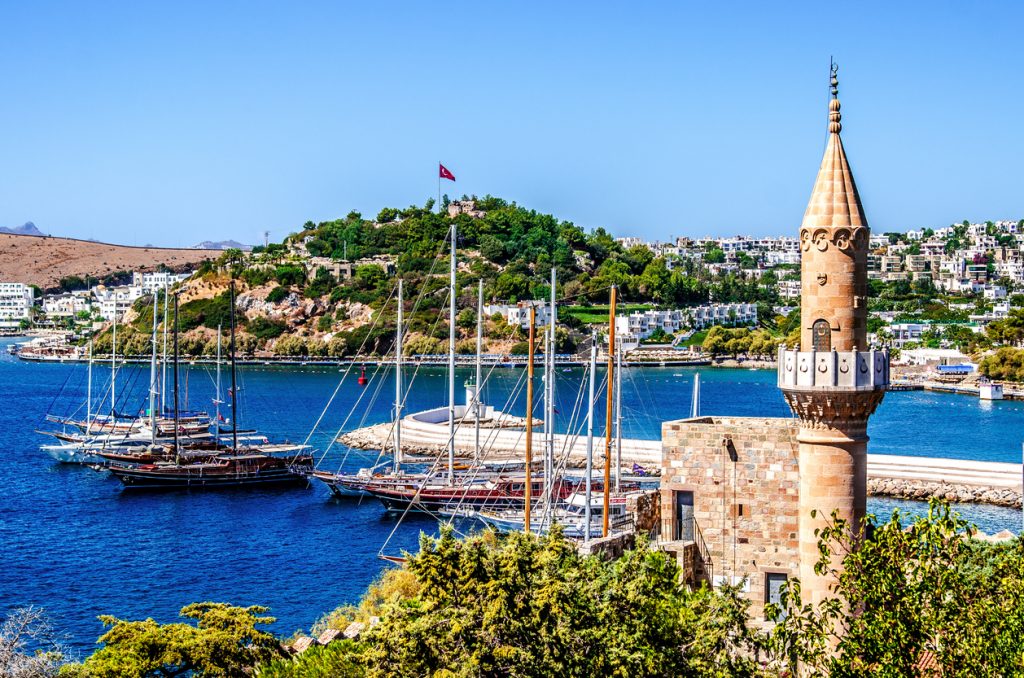 Ships in the bay of Bodrum. Mugla. Turkey