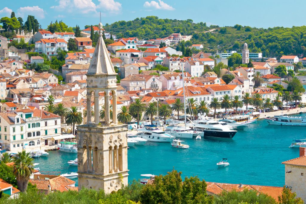 Amazing city of Hvar harbor