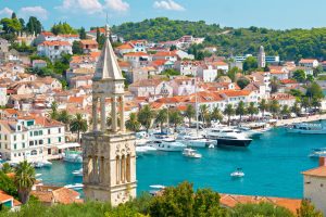 Amazing city of Hvar harbor