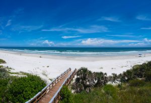 Panoramic aerial view of the beach at Daytona Beach, Florida, USA