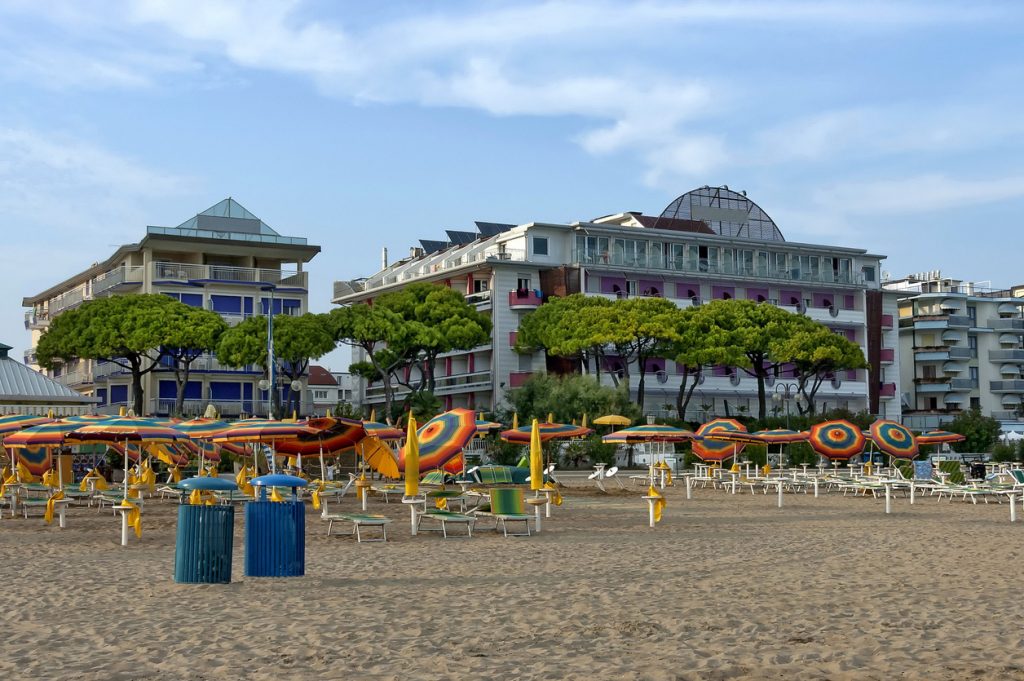 Morning at beach in Lido di Jesolo, Italy