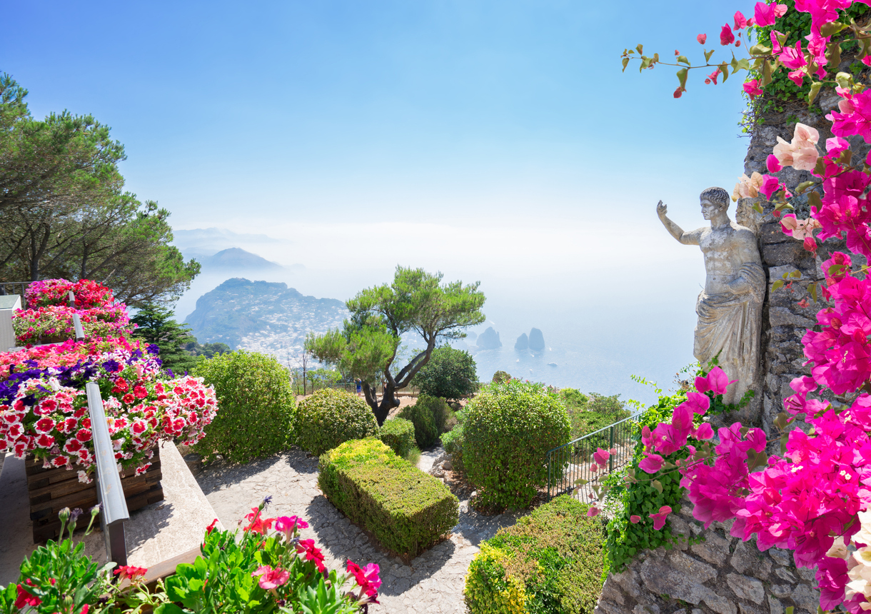 View from mount Solaro of Capri island at summer day, ItalyView from mount Solaro of Capri island at summer day, Italy