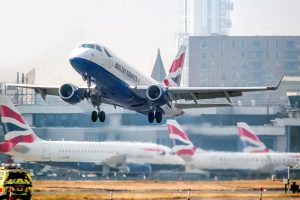 British Airways flight takes off from London City Airport
