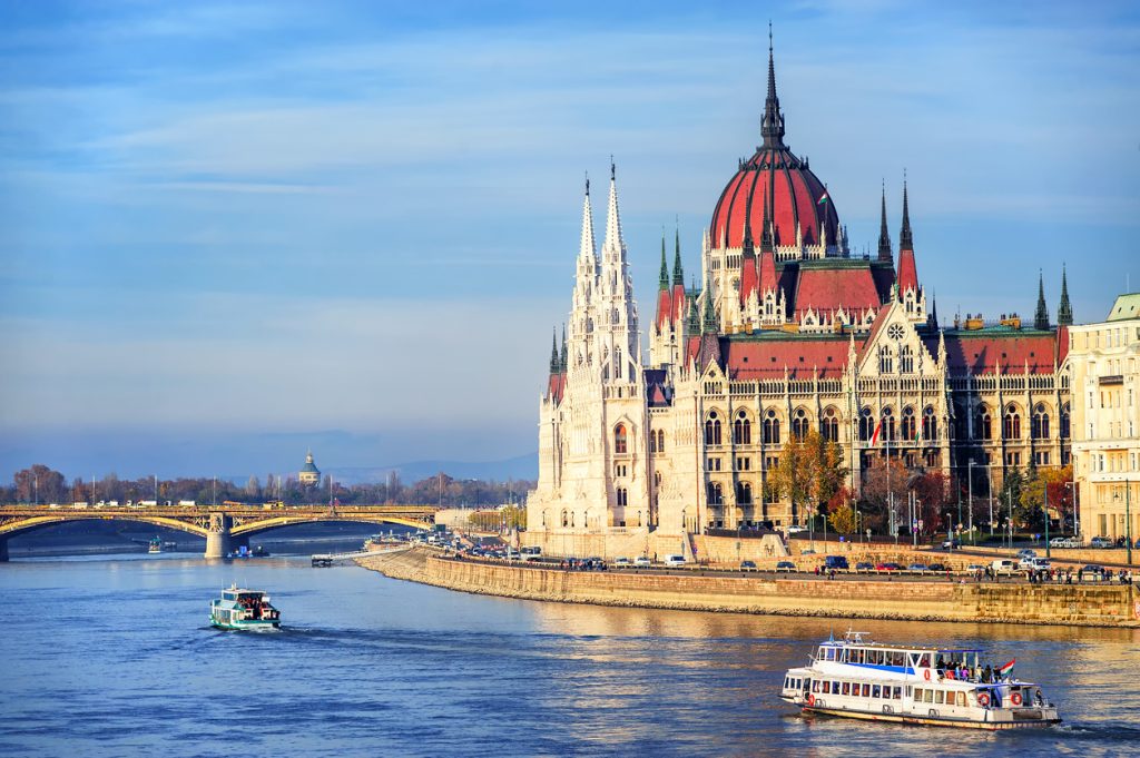 The Parliament building on Danube river, Budapest