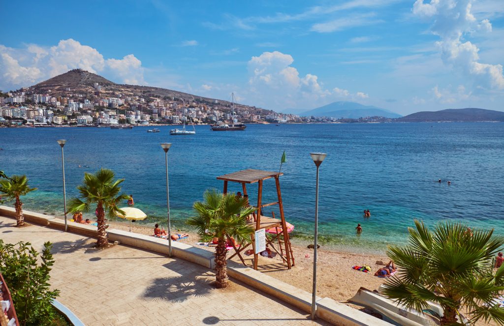 View of the shore of Saranda, Albania 