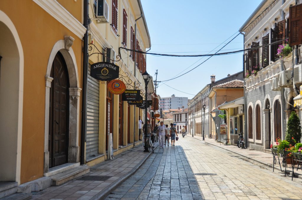 Street life in Tirana. 