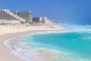 Beautiful beach on the Caribbean coast. Zona Hoteliera, Cancun, Mexico