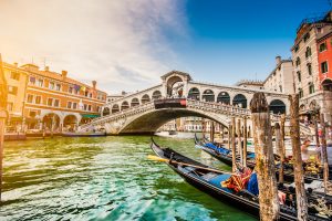 Canal Grande with Rialto Bridge at sunset, Venice