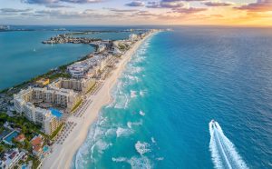 Cancun beach during the summer