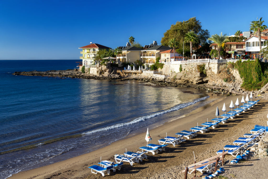 Beautiful beach in Side, Turkey