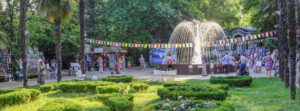 Fountain in the park Riviera of the city of Sochi