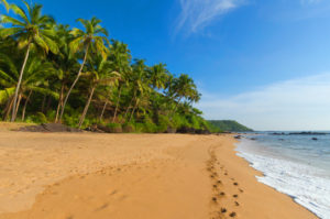 Beautiful landscape beach in Goa