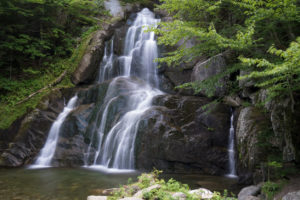 Cascading water over rocks in Vermont