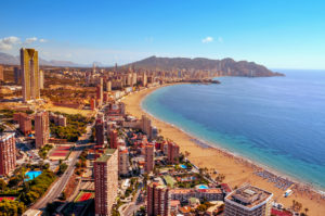 Aerial view of Benidorm, Spain