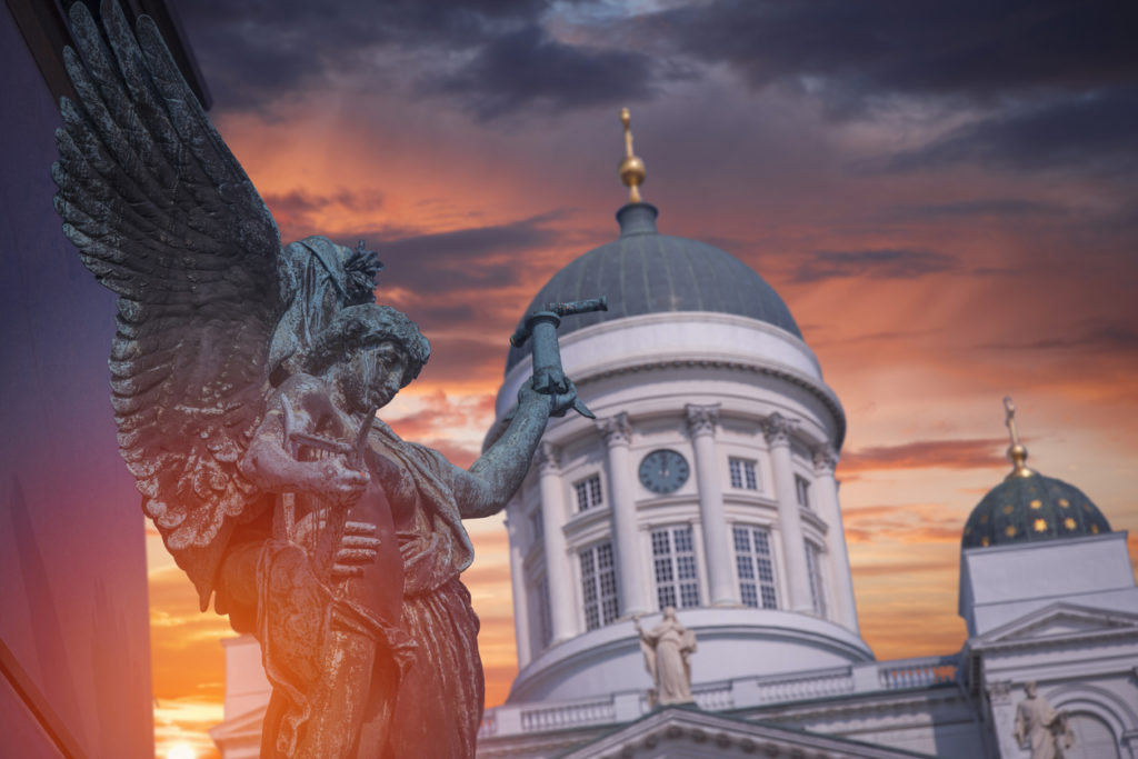 Lutheran cathedral in the Old Town of Helsinki, Finland