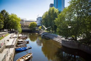 Central streets of Oslo in summer