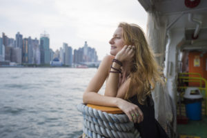 Explore by ferry boat in Hong Kong.