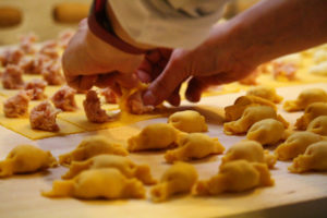 Fresh and hand made tortellini in Bologna