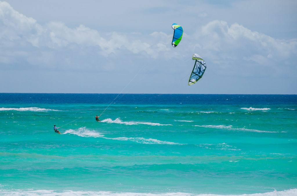 Kite surfing in the Caribbean