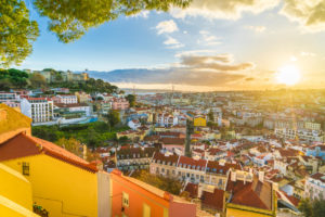 Lisbon at sunset, Portugal