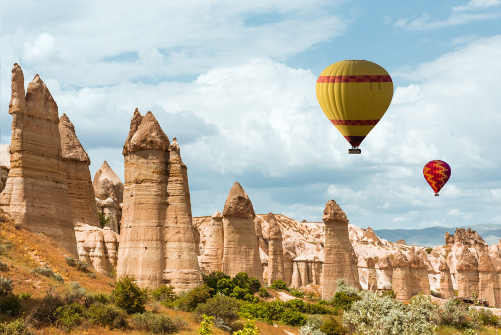 Air balloons over Love valley, Cappadocia Turkey