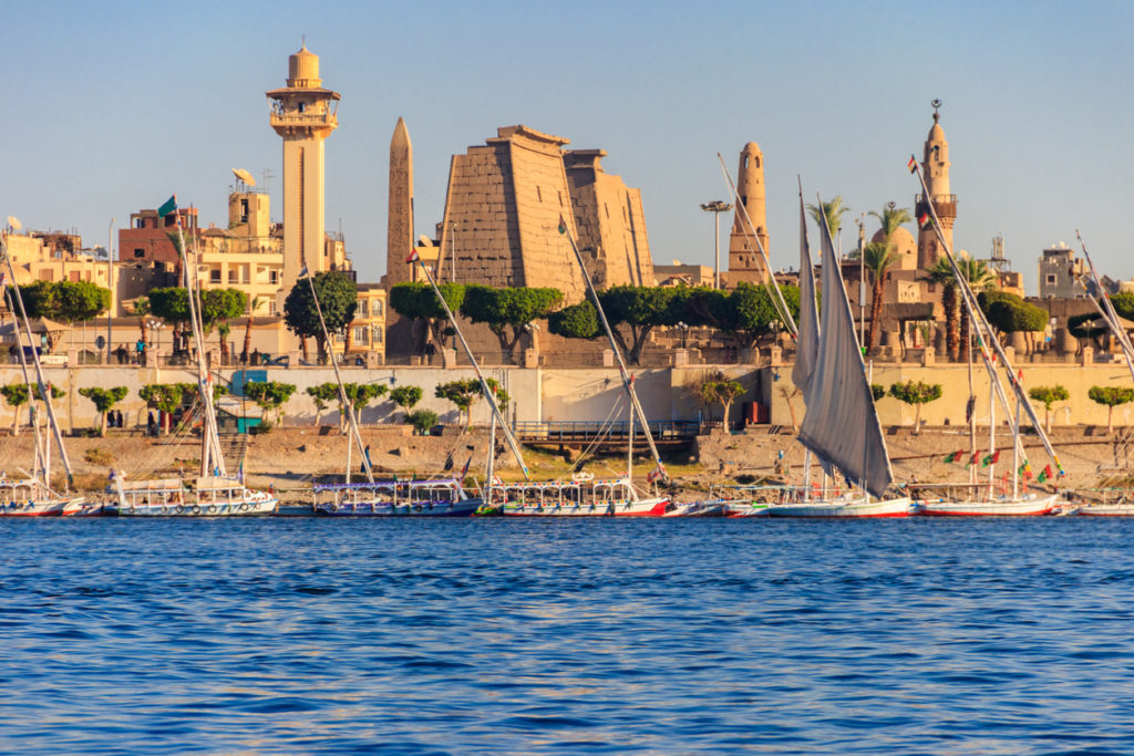 Luxor Temple is a large Ancient Egyptian temple complex on east bank of Nile river in Luxor