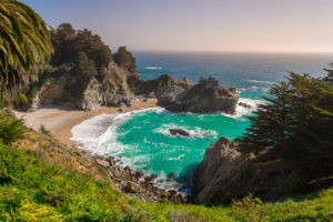 Beautiful landscape of McWay Fall in Big Sur, Monterey, California