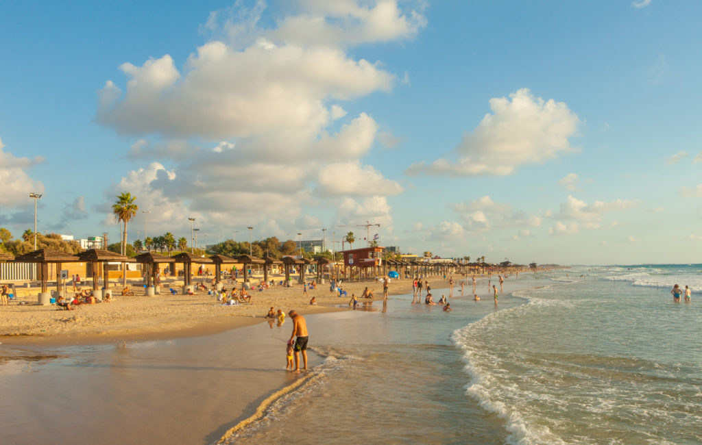 Mediterranean beach of Haifa, Israel