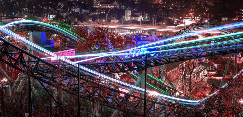 Roller coasters at the Liseberg amusement park