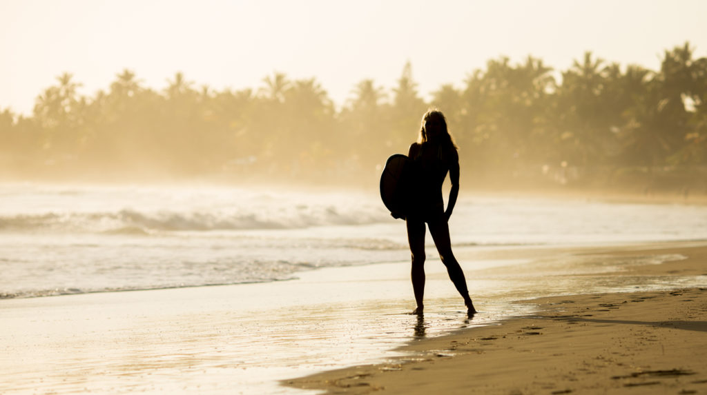 Surfer at Cabarete Beach