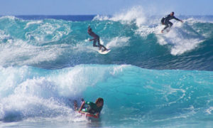 Surfing in Playa De Las Americas in Southern Tenerife
