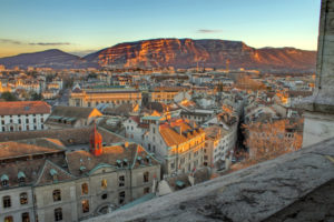 View of Geneva City and Saleva Mountain, Switzerland