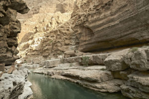 Wadi Shab, one of the most famous in Oman