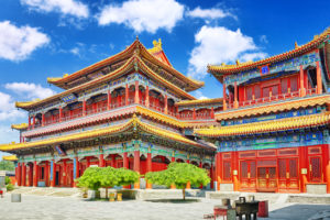 Yonghegong Lama Temple.The Hall of Harmony and Peace. Lama Temple is one of the largest and most important Tibetan Buddhist monasteries in the world.