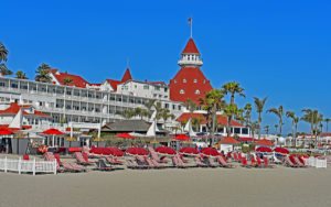 The famous hotel on Coronado Beach