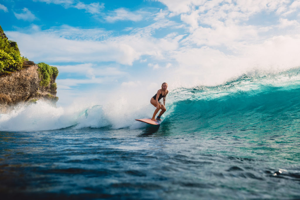 Surfing in Tahiti