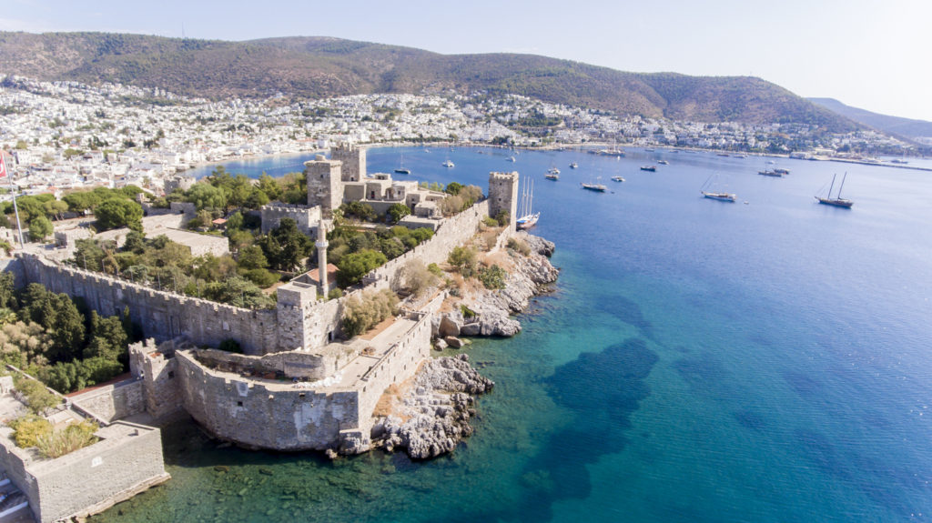 Aerial view of Bodrum on Turkish Riviera.