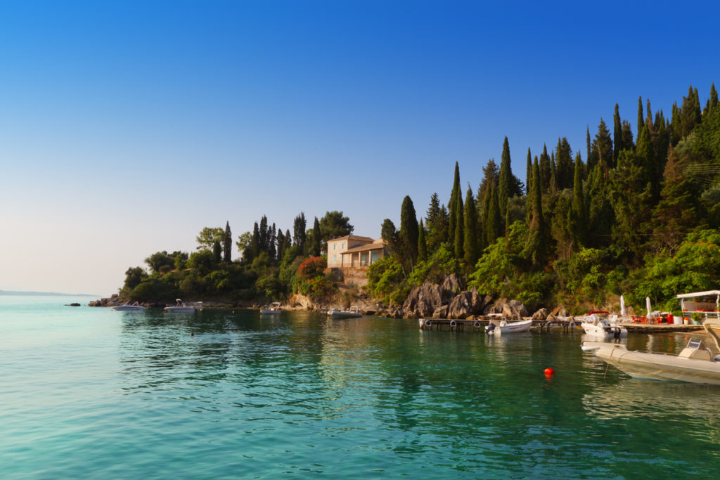 Agni bay on the North-East of Corfu island.