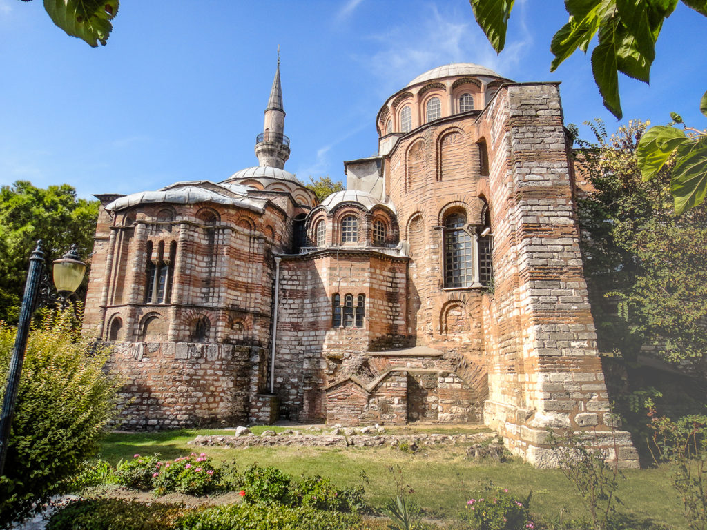 Chora church in Istanbul. Ancient Byzantine church with unique mosaics and murals