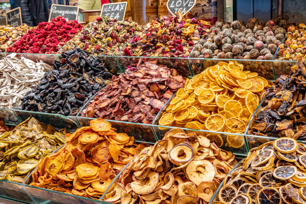 Dried fruits at the bazaar