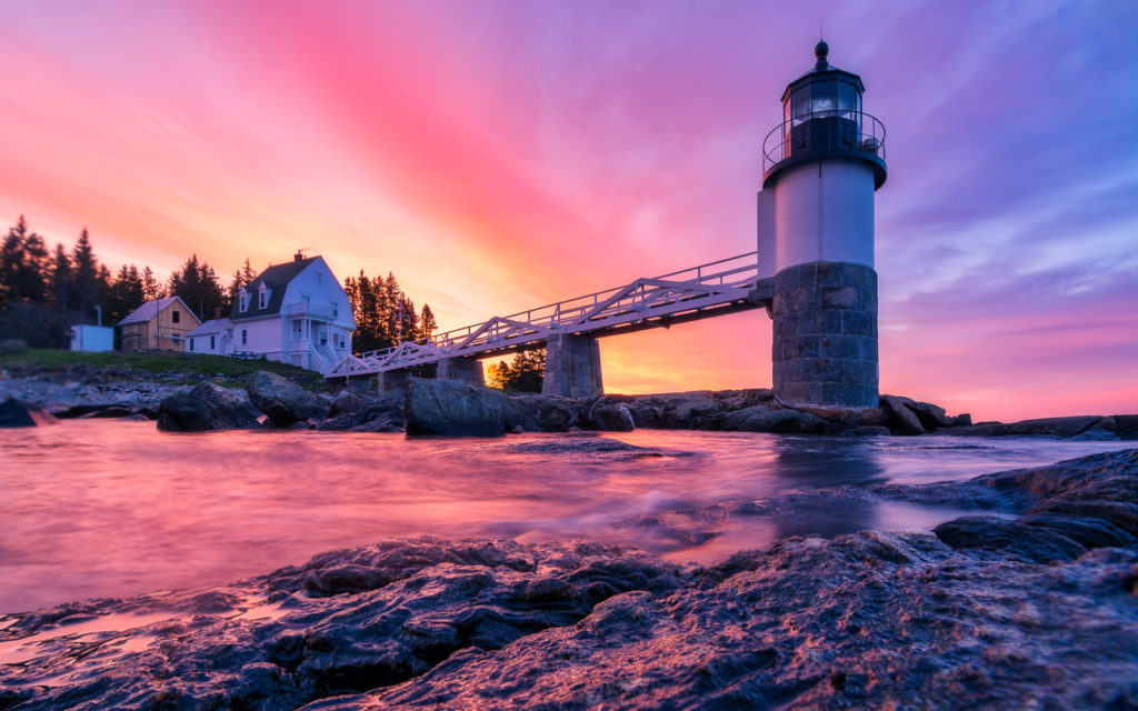 Marshall lighthouse during sunrise